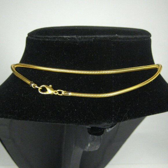 Goldtone Tassel Pendant Necklace 32 In Omega Chain Statement Modern Upcycled - Picture 4 of 5